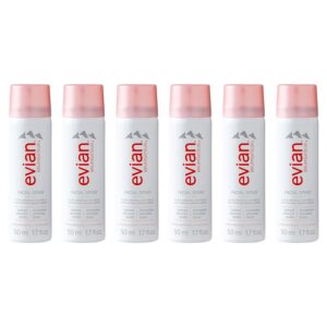 Evian Facial Spray 1.7 oz – Hydrating Mineral Water Mist for Face & Skin – Refreshes Makeup and Tones Skin – TSA-Approved Mini Facial Spray Set for Daily Skincare Hydration