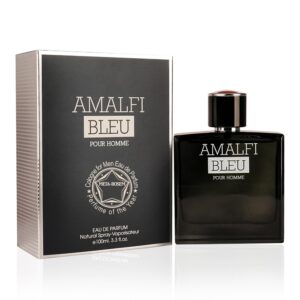 META-BOSEM Amalafi Blue Pour Homme, Luxury Men’s Spicy Cologne | Long Lasting Masculine Fragrance, Eau de Parfum Natural Spray – Great Holiday Gift, 3.4 Fl Oz/100 Ml