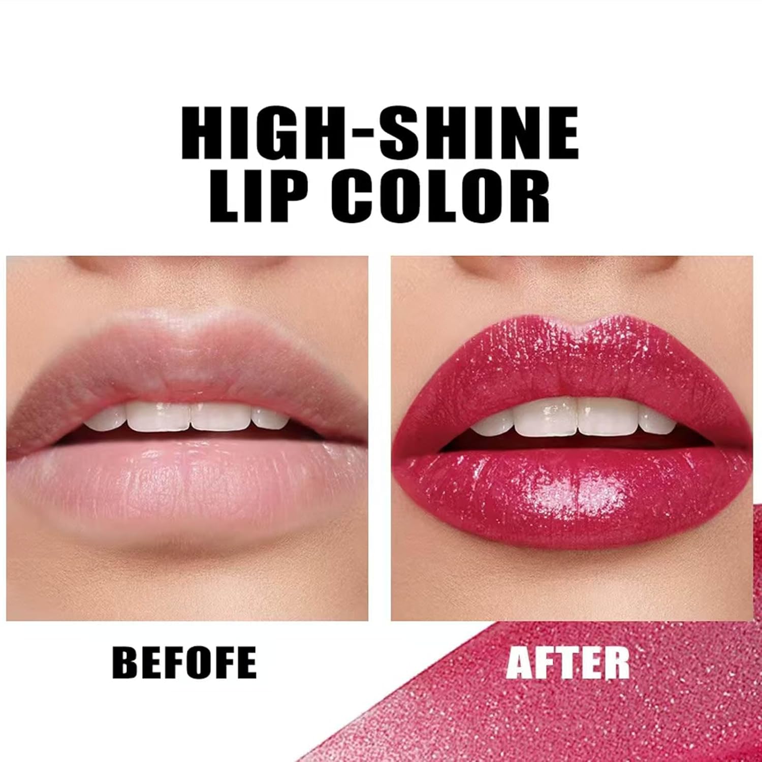 Youthful Red Lipstick For Women Matte Nude Glitter Highly Pigmented Moisturizing Lip stick Hypoallergenic Waterproof Long Lasting Lipsticks Quick Makeup Lightweight Portable # 04 - Image 4
