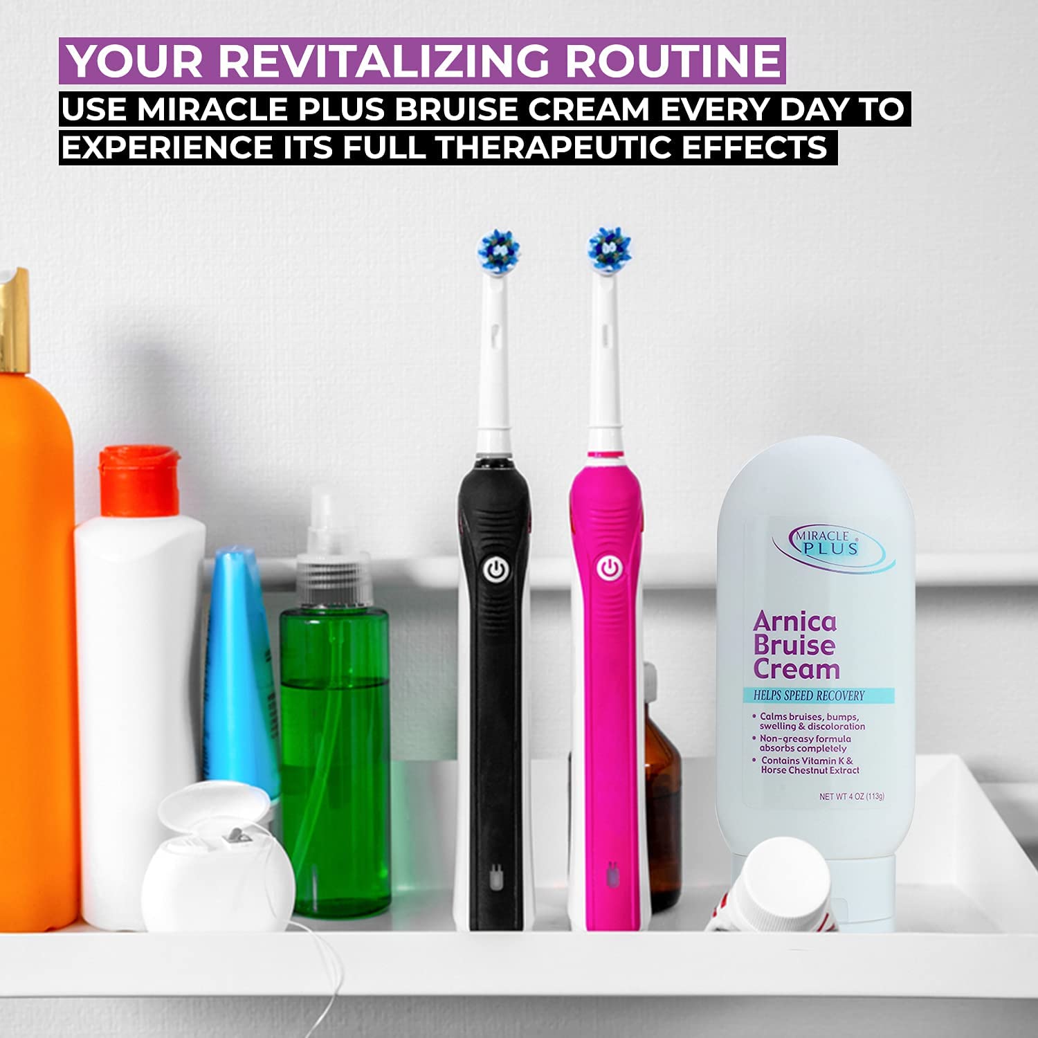 Miracle Plus Arnica Cream Bruise Relief Lotion For Bruising And Swelling On Skin | Bruise Cream Extra Strength Vitamin K Cream | Moisturizing Bruise Formula Skin Care Gel W/ Horse Chestnut, 4 Ounce - Image 8