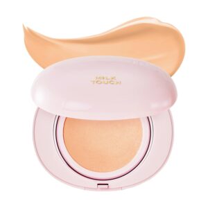 milktouch Cushion Foundation, 24H Flawless Skin, Radiant Shine, No Oxidation, Long-Lasting, Non-Creasing, 60% Hydrating Skincare Infused Korean Foundation, Valentines Gifts (23N Medium Beige)