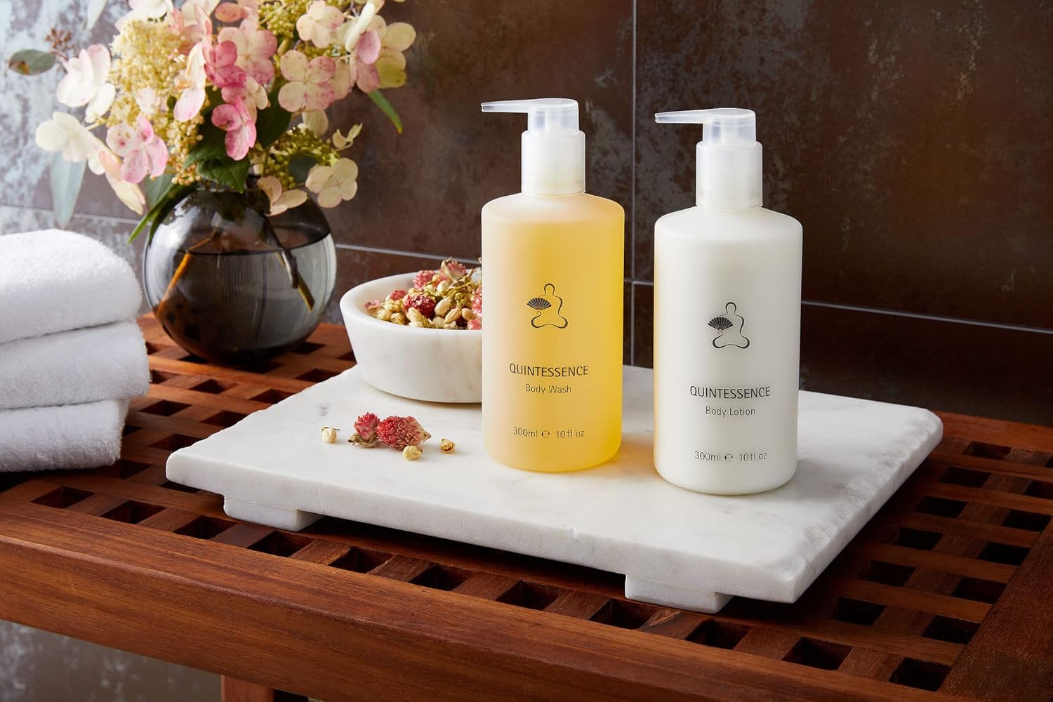 Body Care Set - Body Wash and Lotion - Hotel Collection Skin Care - Aromatherapy Essentials - Quintessence - 10oz - Image 2