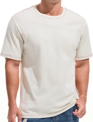 VEIISAR Men’s Heavy Weight Crew Neck T-Shirt – Mens Premium 100 Cotton Thick Tees Pre Shrunk