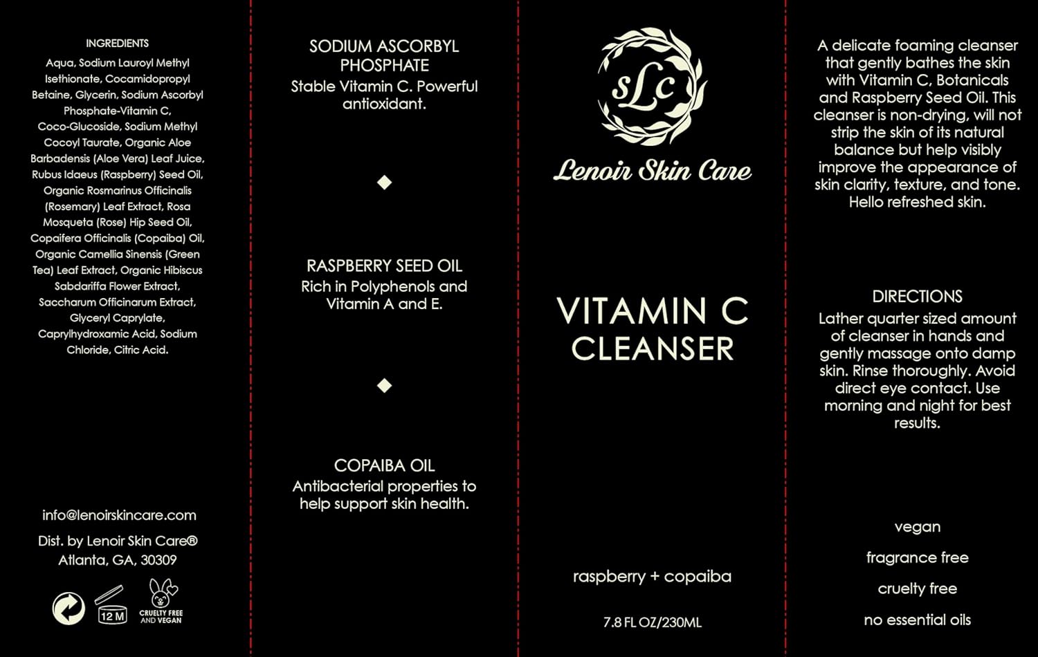 Vitamin C Cleanser (7.8 fl.oz/230ml) | Non Drying Facial Cleanser | Clean Skincare Solution | Natural & Gentle Face Cleanser for Men and Women | For All Skin Types | Luxury Collection - Image 6