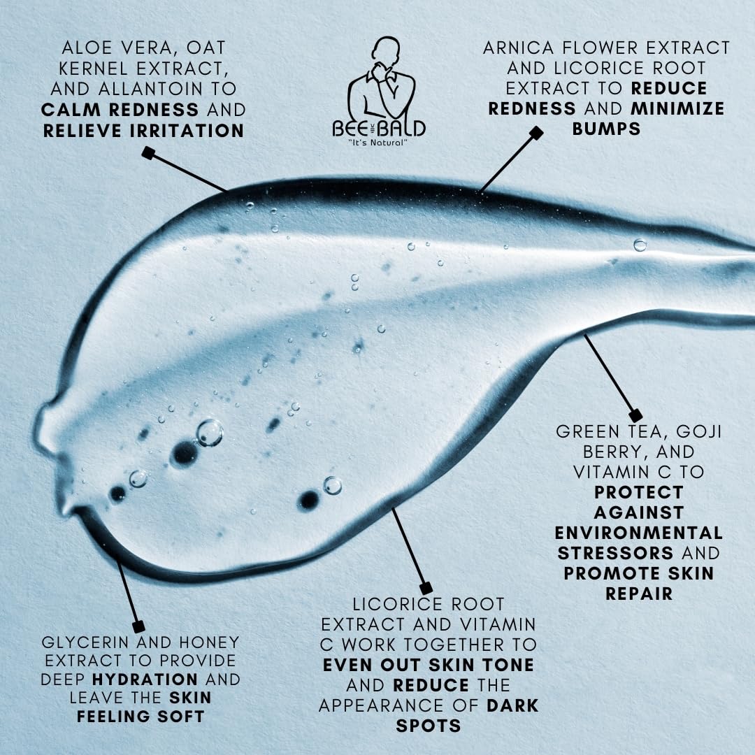 Bee Bald HEAL Aftershave for Men Healing Balm, Immediately Calms & Soothes Damaged Skin, Treats Bumps, Redness, Razor Burn & Other Shaving Irritations (2 Fl Oz) - Image 5