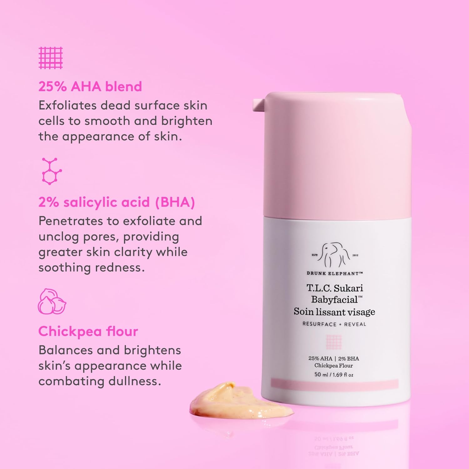 Drunk Elephant T.L.C. Sukari Babyfacial - Exfoliating Face Mask - Clean Clinical Skincare - Cruelty-Free - Dermatologist-Tested - Free of Essential Oils, Silicones, and Fragrance - Image 4