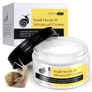 Snail Mucin 92% Repair Serum Cream – Face Moisturizer Hydrating Anti Age Firming Wrinkle Reduction Daily Repair Snail Mucin Face Cream for Dry & Sensitive Skin, All Skin Types-100 g/3.52 oz