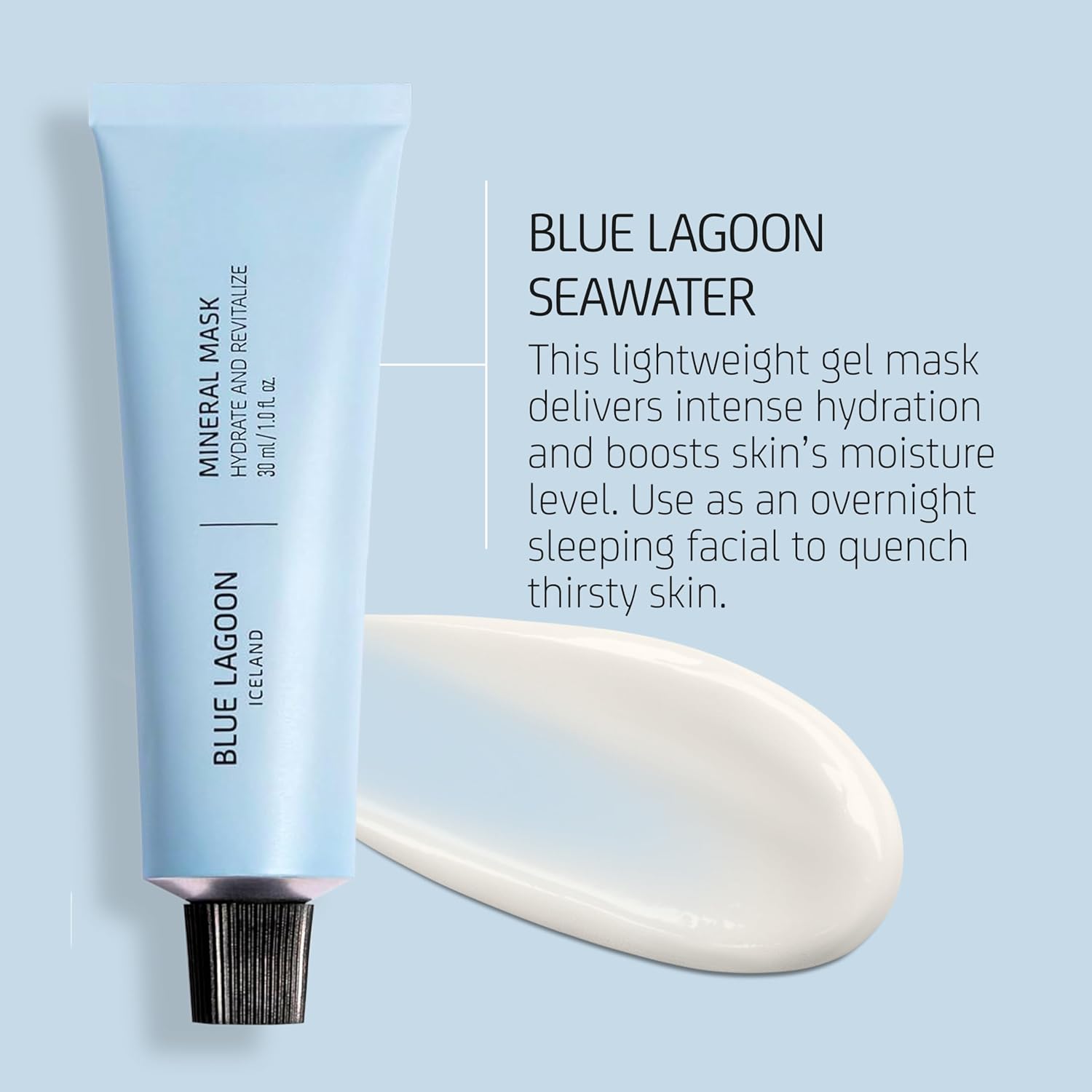 Blue Lagoon - Hydrating Overnight Mineral Face Mask - Hydrating Treatment - Overnight Mask - Moisturizing Skincare - Sleep Treatment - Face Cream, Bioactive Icelandic Skincare (1 fl oz | 30 ml) - Image 3