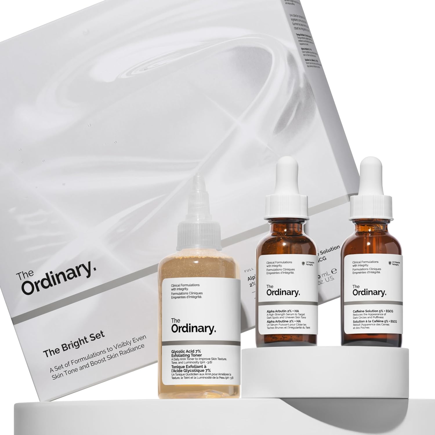 The Ordinary The Bright Set, 3-Step Regimen for Radiant, Even Skin Tone with Glycolic Acid 7% Exfoliating Toner, Alpha Arbutin 2% + HA, and Caffeine Solution 5% + EGCG | Skin Care Set - Image 4
