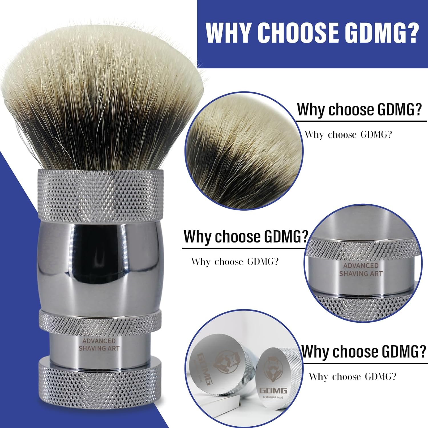 Silvertip Badger Shaving Brush – Rotating Handle to Control Bristle Height, Premium Shaving Brushes for Men, Luxury Badger Hair Shave Brush - Image 2
