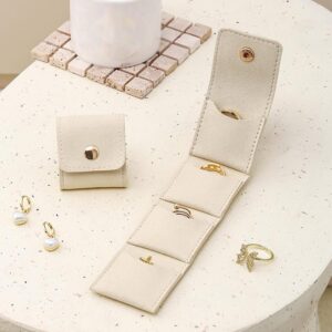 Mini Travel Jewelry Bag, Mini Travel Jewelry Roll Bag with Buckle, Portable Foldable Travel Jewelry Organizer Case, Small Jewelry Box for Earrings, Rings, Necklaces (3pcs)