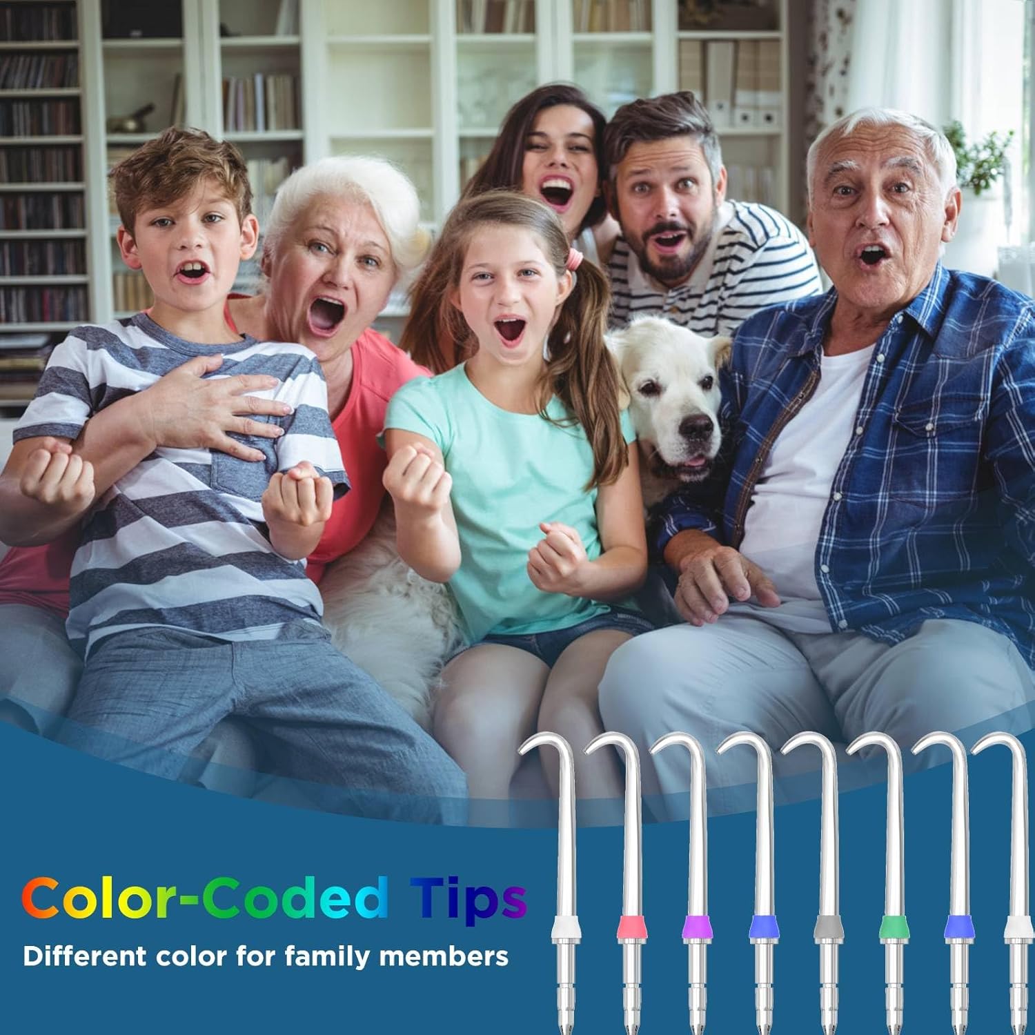 Replacement Heads for Waterpik, Replacement Picks for Water Pik Water Flosser (8 Implant Denture Tips + Storage Case + Travel Case Bundle) - Image 4