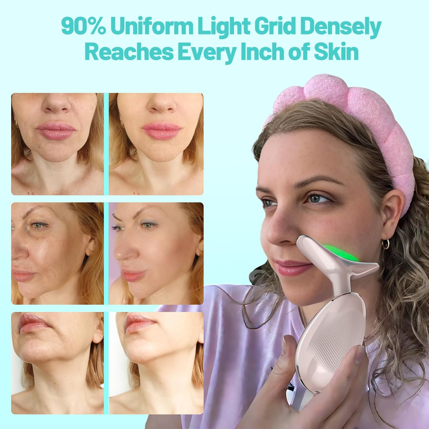 Red Light Therapy for Face, Floverkity LED Face Massager, RED Light Device, at-Home Face Tool for Skin Care - Image 3