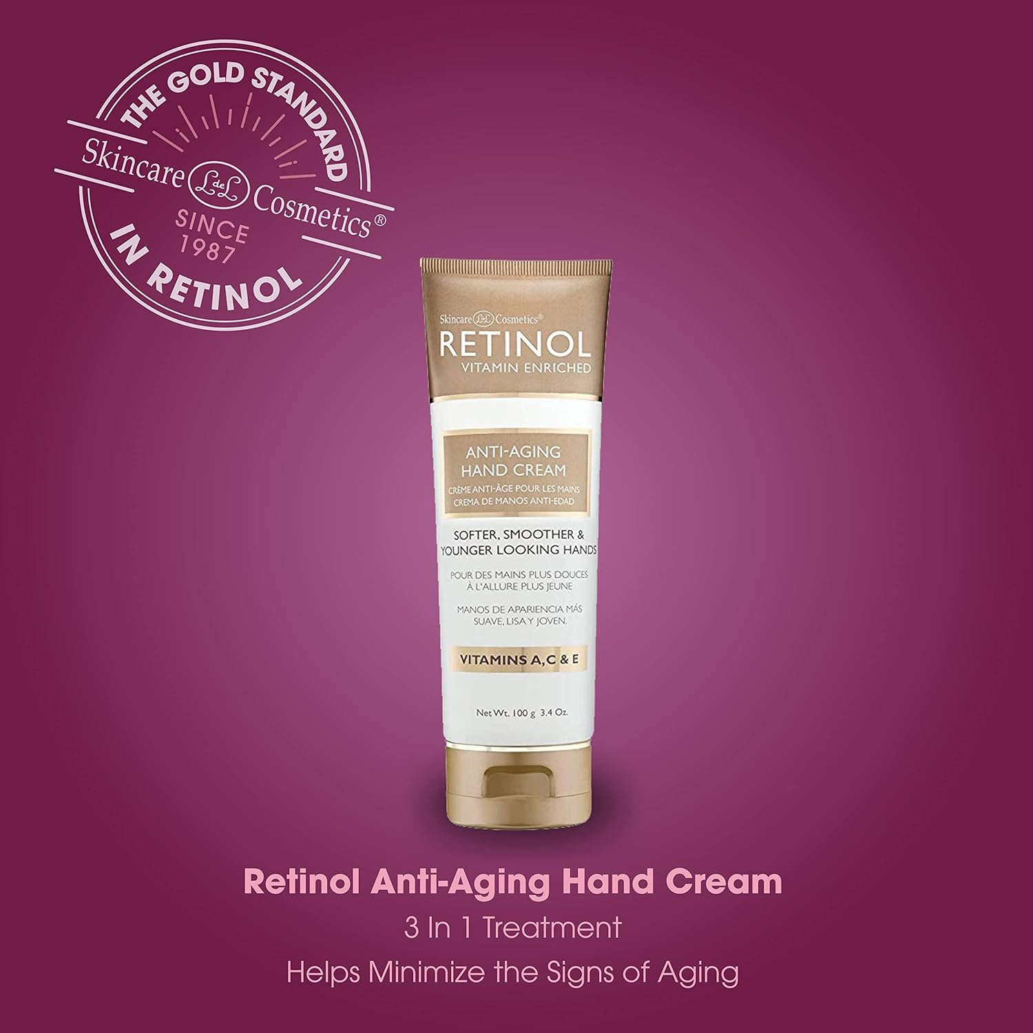 Retinol Anti-Aging Hand Cream – The Original Brand For Younger Looking Hands –Rich, Velvety Hand Cream Conditions & Protects Skin, Nails & Cuticles – Vitamin A Minimizes Age’s Effect on Skin - Image 3