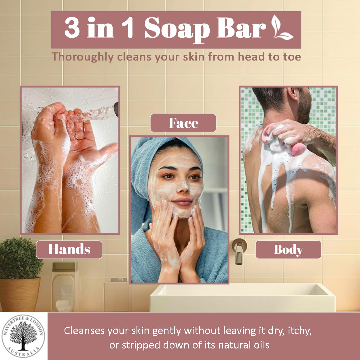 Wavertree & London English Rose Scented Natural Soap Bars for Women & Men (2 x 7oz) – Moisturizing Triple-Milled Soap Bars Enriched with Shea Butter – Plant-Based Bath & Body Bar for All Skin Types - Image 5