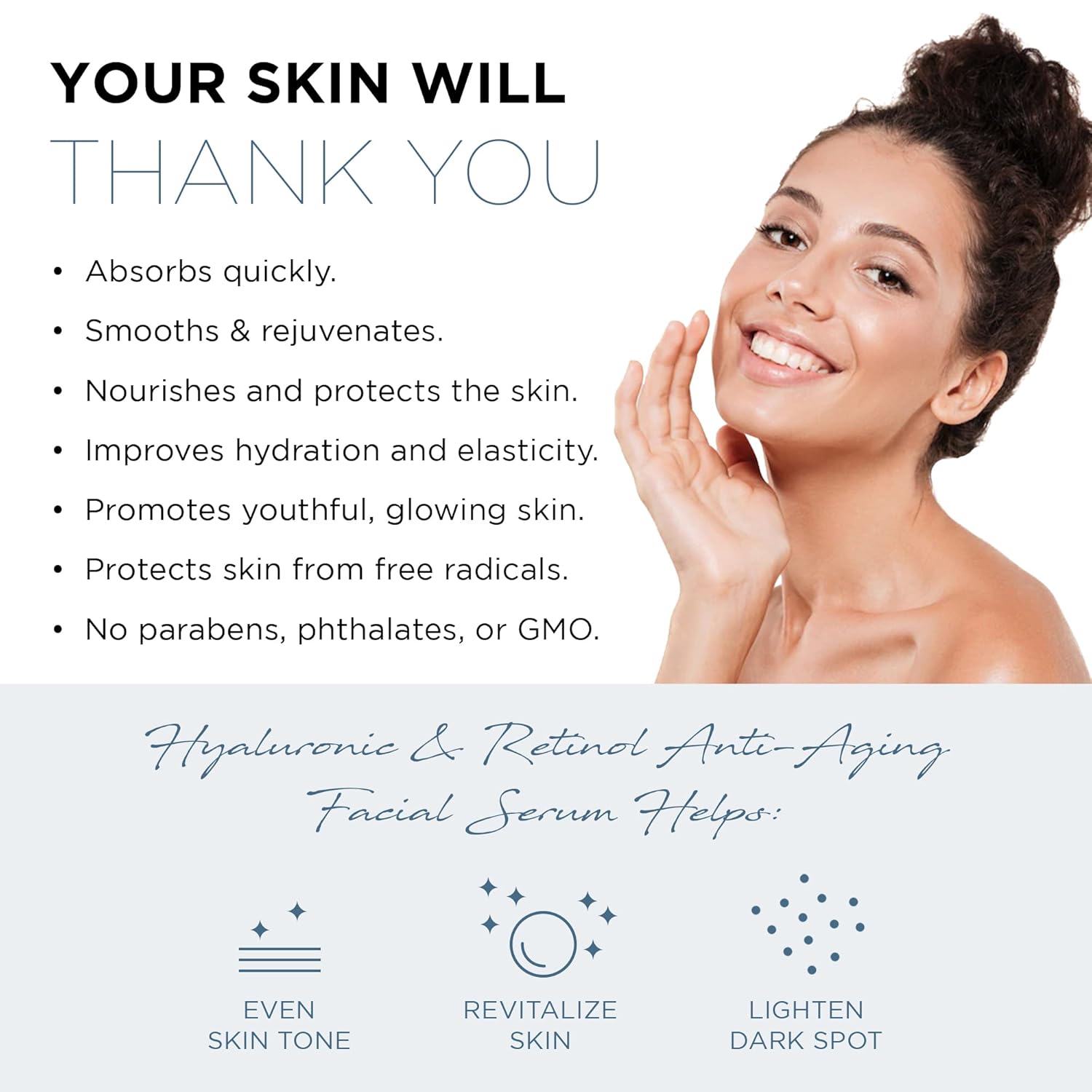 Azure Cosmetics Hyaluronic Acid Serum For Face - Ultra Hydrating, Dermatologist Tested, Anti-Aging Moisturizer for Dark Spots, Fine Lines & Wrinkles - Vegan, Clean Beauty, Korean Skin Care - 1.69 oz - Image 4