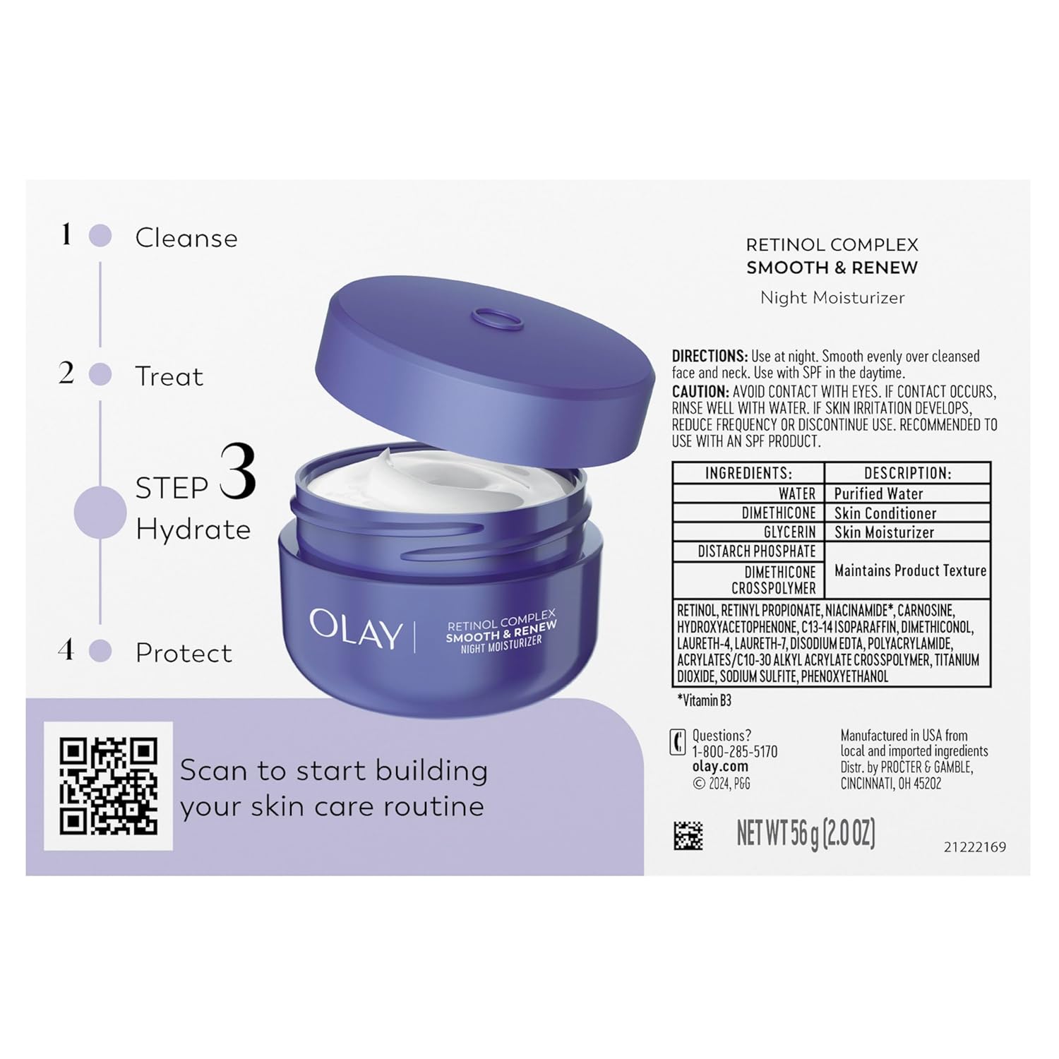 Olay Retinol Face Moisturizer, Smooth & Renew Cream for Women, Fragrance-Free - Anti-Aging, Anti-Wrinkle, Smooth Fine Lines, Tightening, Brightening - Recyclable Sustainable Eco Jar, Non-Greasy, 2 Oz - Image 12