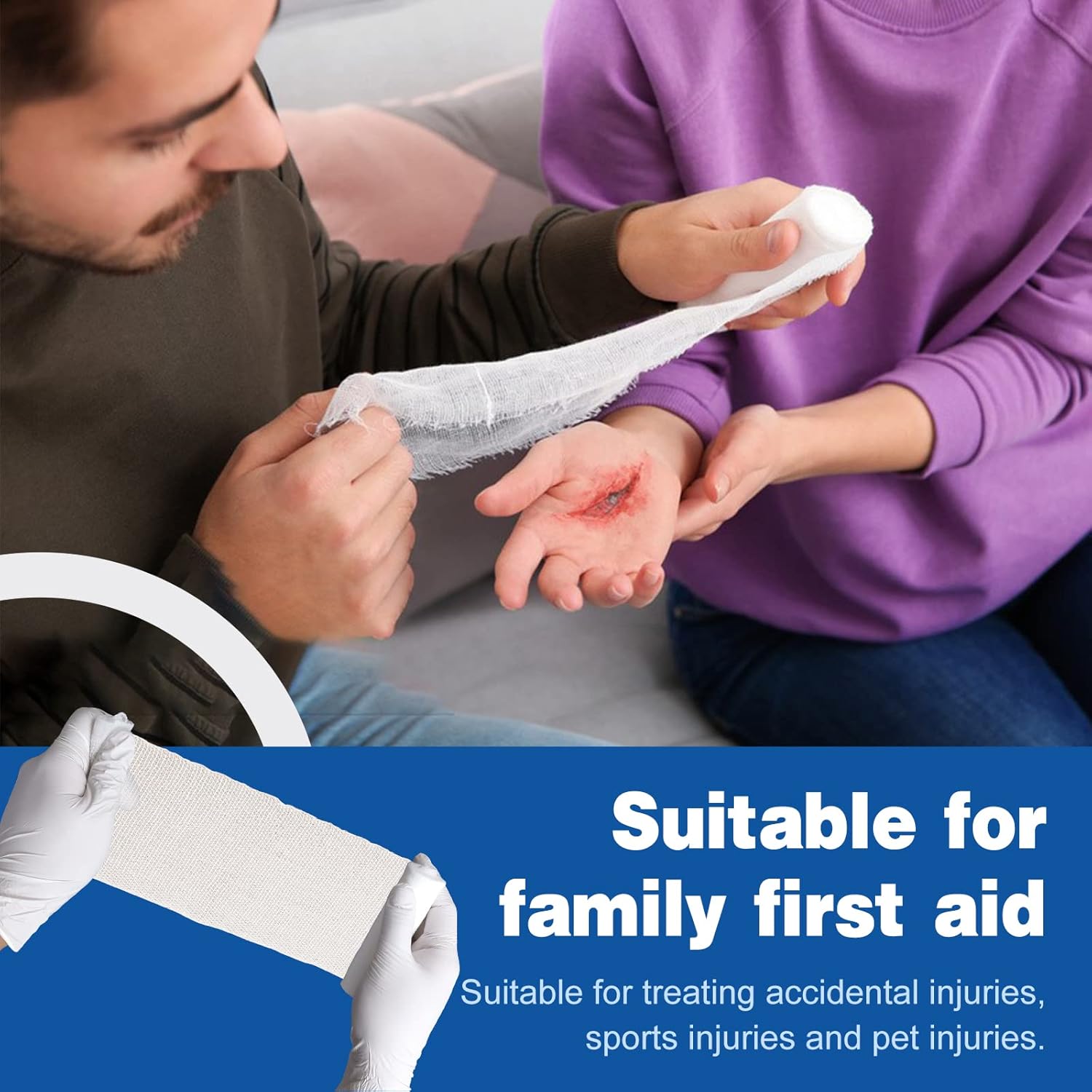 AZEN 30 Pack Gauze Rolls Bandages, 4 in x 4.1 Yards, Premium Medical Supplies & First Aid Supplies, Bandage Wrap Vet Wrap, Mummy Wraps - Image 6