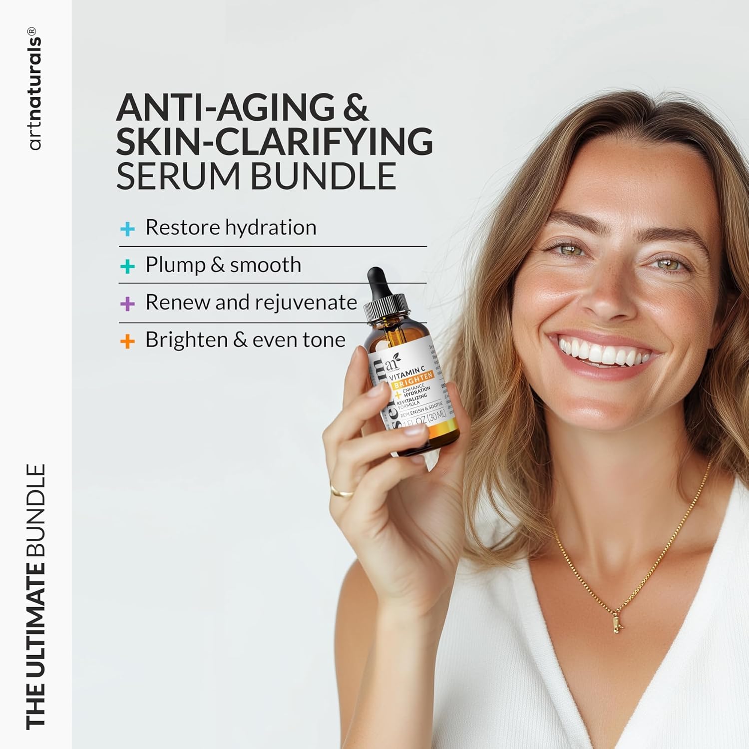 Vitamin C Serum Skin Care 4-Piece Set: Includes Retinol, Hyaluronic Acid & Niacinamide – Anti-Aging, Skin Brightening, Hydrating, Wrinkle Reduction, Dark Spot Corrector – 3-Month Supply – artnaturals - Image 3