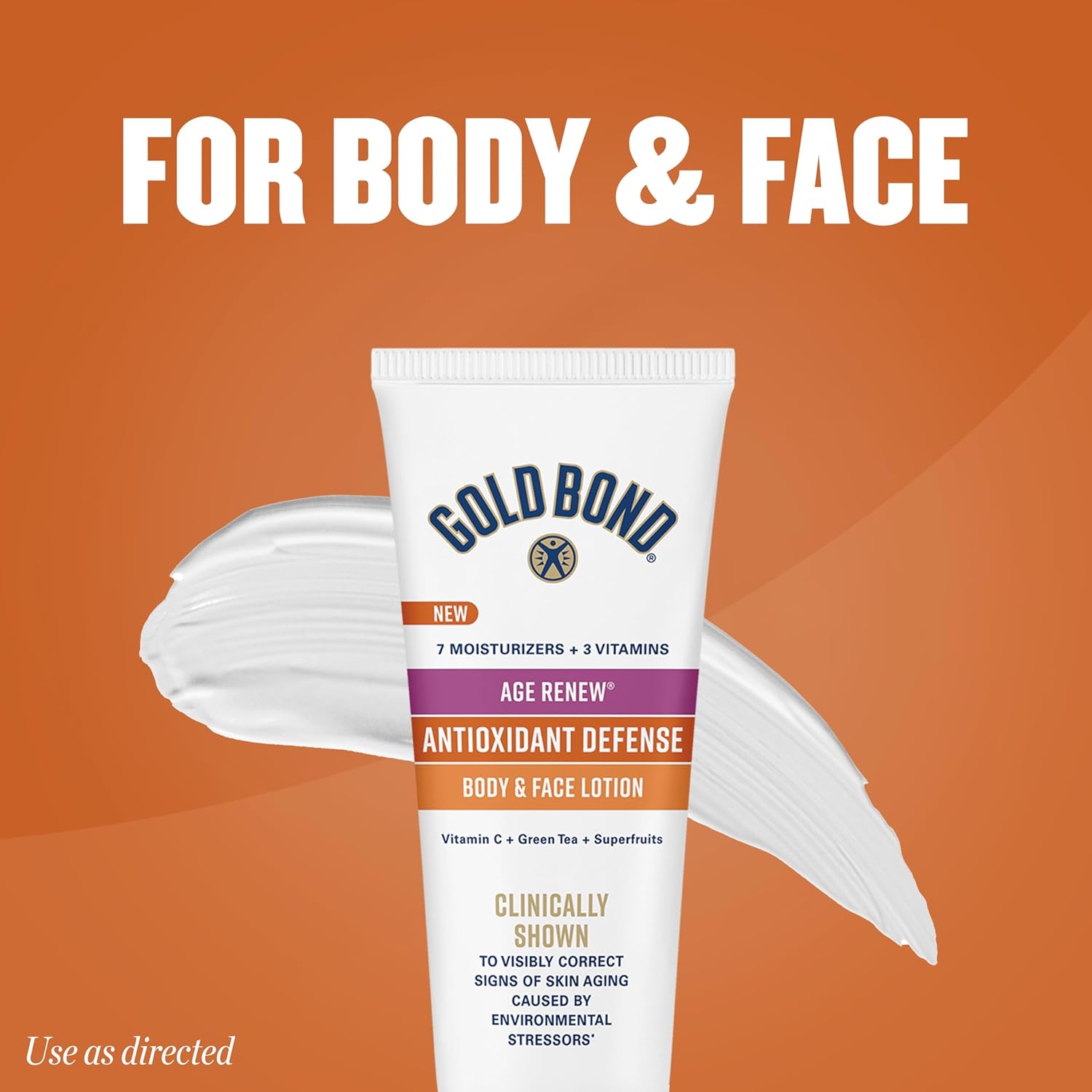 Gold Bond Age Renew Antioxidant Defense Body & Face Lotion, Brightens, Smooths & Evens Skin Tone, Nongreasy Moisturizer With Vitamin C, Superfruits & Green Tea, 8 oz. - Image 9