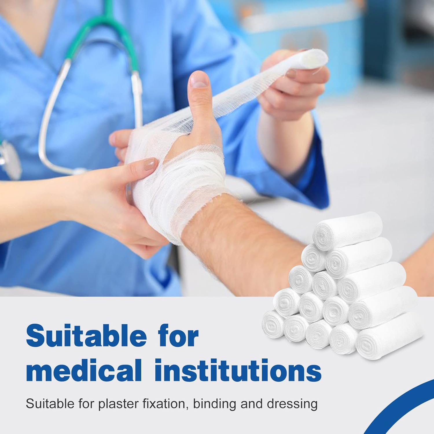 AZEN 30 Pack Gauze Rolls Bandages, 4 in x 4.1 Yards, Premium Medical Supplies & First Aid Supplies, Bandage Wrap Vet Wrap, Mummy Wraps - Image 7