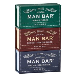 San Francisco Soap Co Man Bar 3-Piece Gift Set – No Harmful Chemicals – Good for All Skin Types – Made in the USA