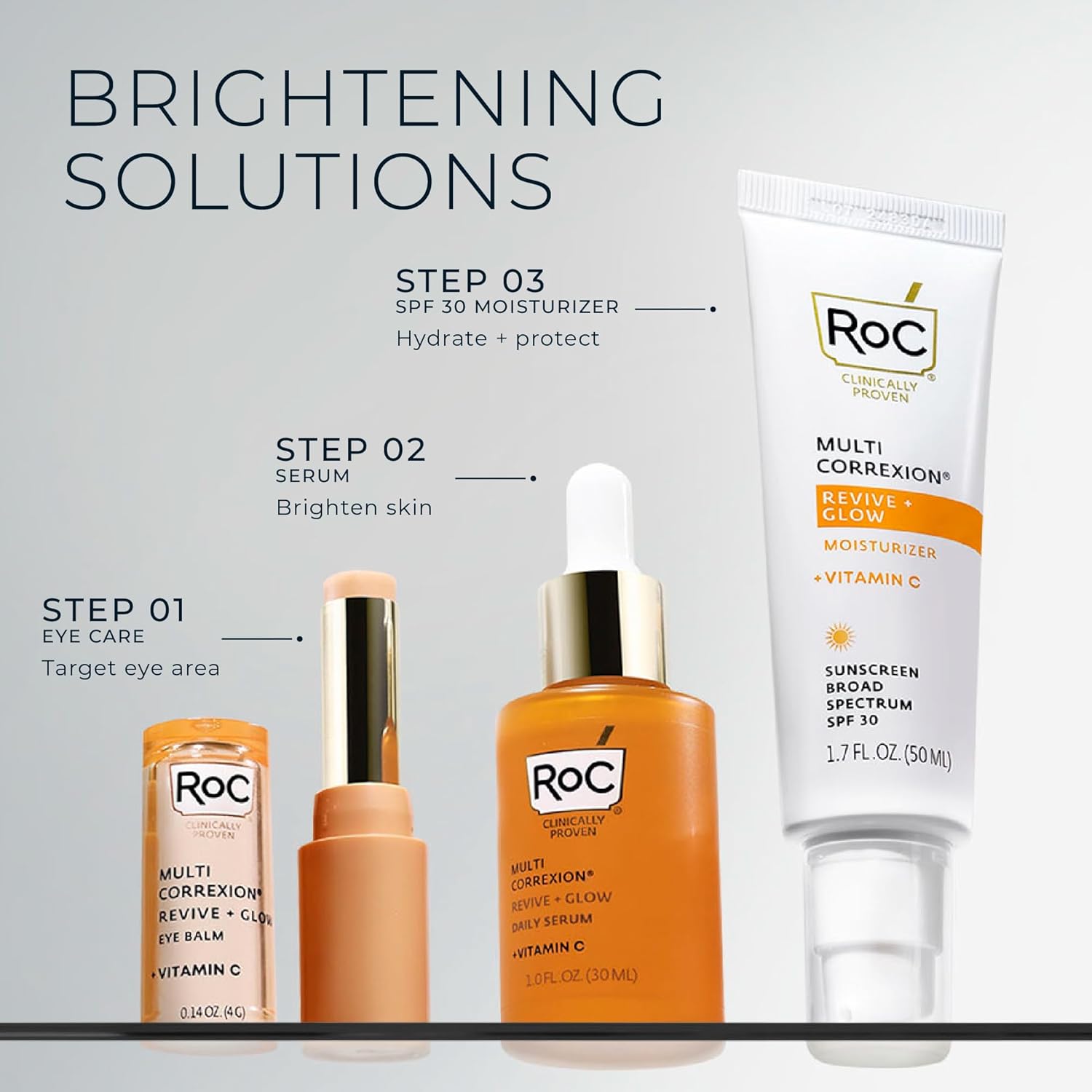 RoC Multi Correxion Revive + Glow 10% Active Vitamin C Serum for Face, Daily Anti-Aging Wrinkle and Skin Tone Skin Care Treatment, Brightening Serum, 1 Fluid Ounce - Image 8