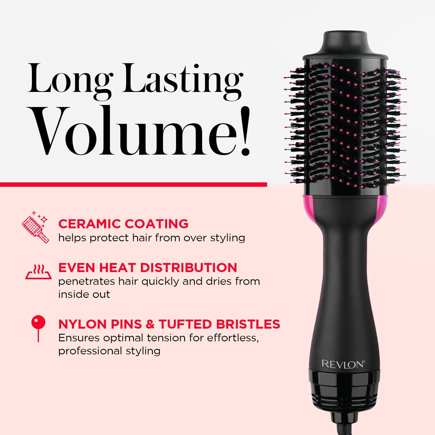 REVLON One-Step Volumizer Hair Dryer and Styler – Easy Salon-Style Blowouts – Less Frizz, More Shine, and Reduced Heat Damage, for All Hair Types and Lengths (Black) - Image 5