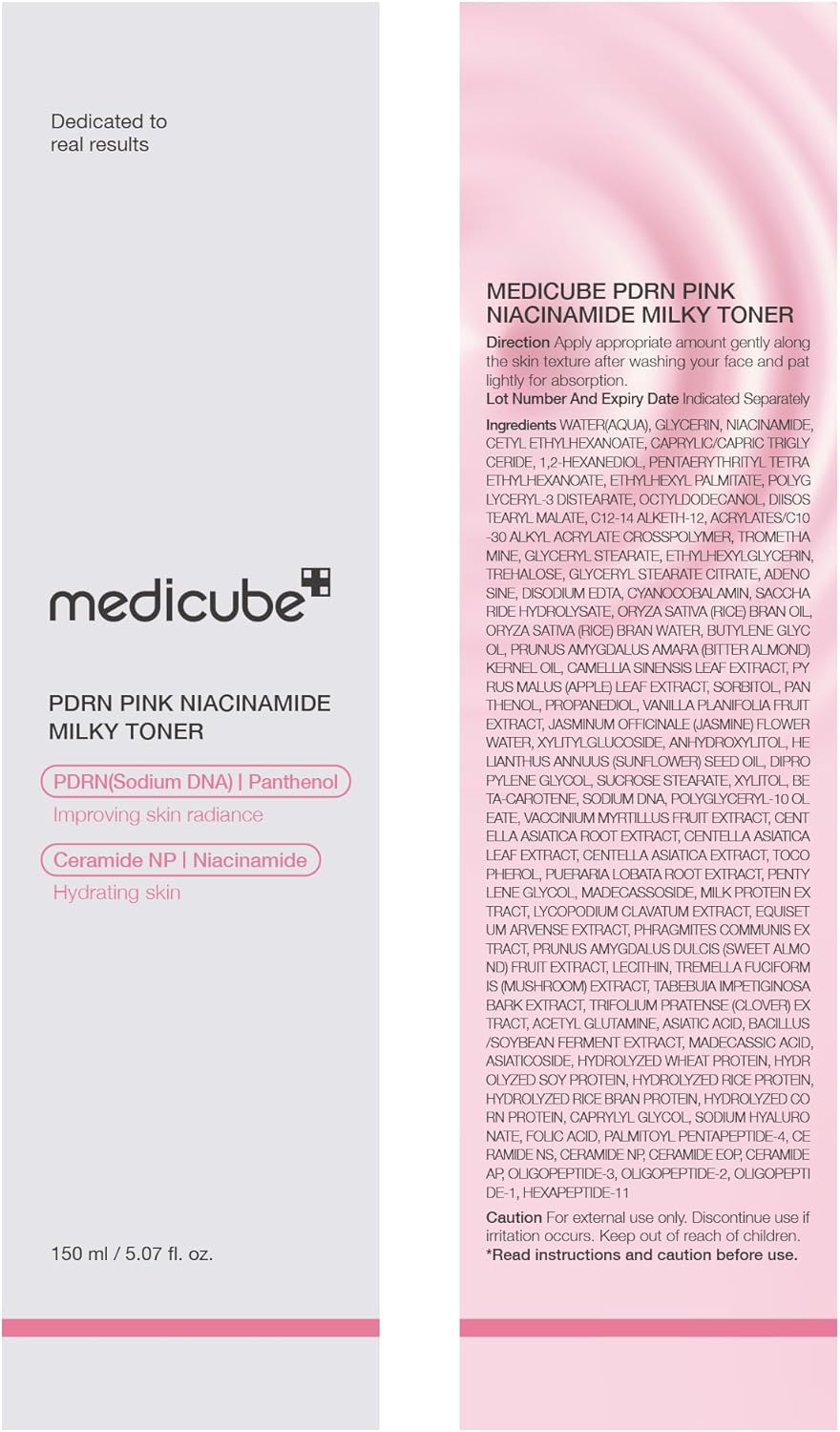 medicube PDRN Pink Niacinamide Milky Toner for Hydrating, Moisturizing, Soothing, Ceramide, Peptide, Glass Glow Skin, Korean Skincare | 150ml 5.07 fl. Oz. - Image 7