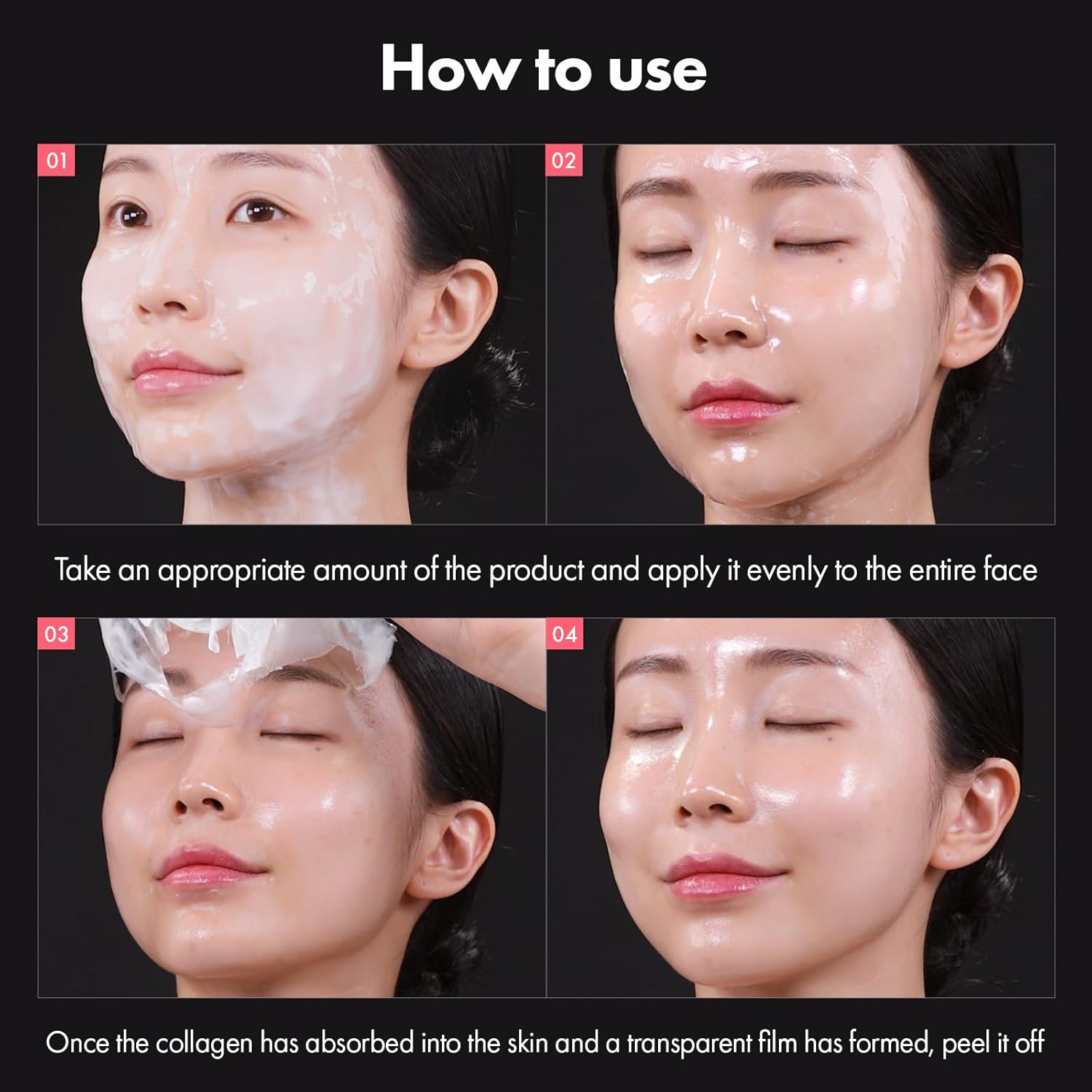 Real Collagen Fit, Hydrolyzed Collagen Wrapping Mask, Peel Off Facial Mask for elasticity, Hydrating, Glow, Glass Skin, Face Moisturizer, Self Care, Korean Skin Care, 50ml, 1.69 fl. oz. - Image 5