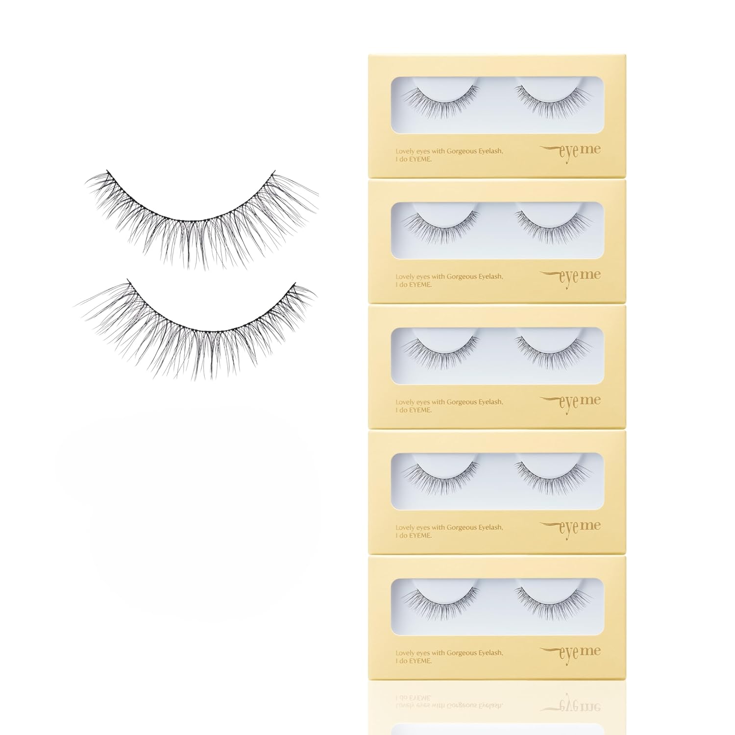 EYEME Eyelash NO.31 – 5 Pack Set, Flared & Voluminous False Eyelashes, Wispy Cat Eye Lashes for an Open-Eye Effect, Lightweight & Soft for All-Day Wear, K-Beauty