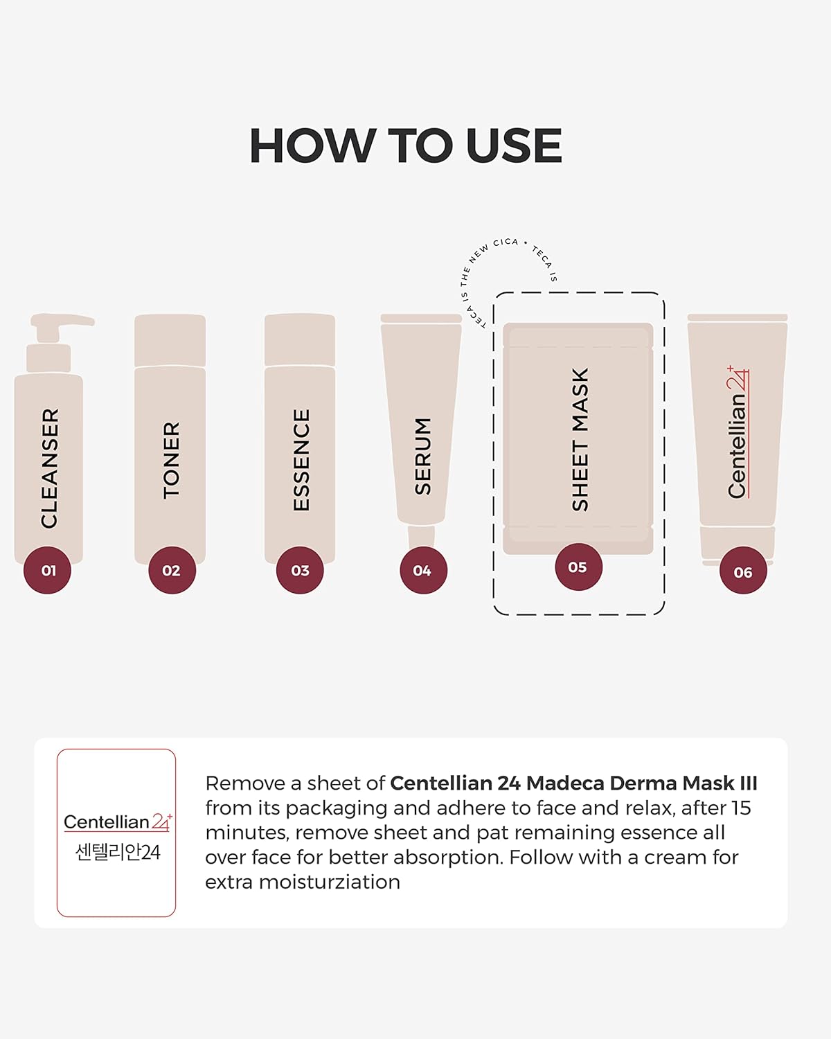 CENTELLIAN 24 Madeca Derma Face Mask (Intensive, 10pc) - Soothing Cotton Sheet Mask for Sensitive, All Skin Types, 24-Hour Hydration. Premium Korean Skin Care. TECA, Centella Asiatica, Madecassoside - Image 6