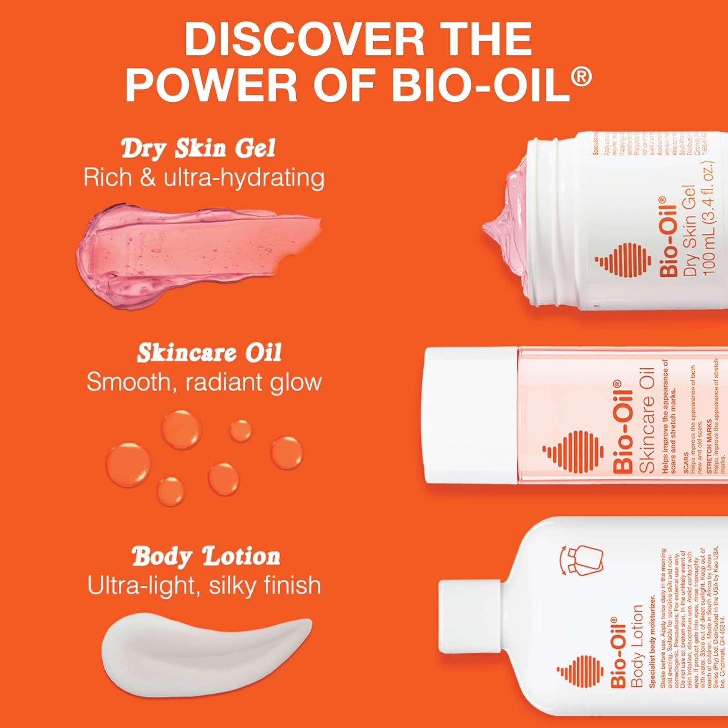 Bio-Oil Skincare Set for Scars, Stretch Marks, and Dry Skin, 3 Pc Travel Size Kit Includes Skin Care Oil (2 oz), Dry Skin Gel (1.7 oz), and Body Lotion (5.7 oz), Pregnancy and Maternity Stretch Marks - Image 2