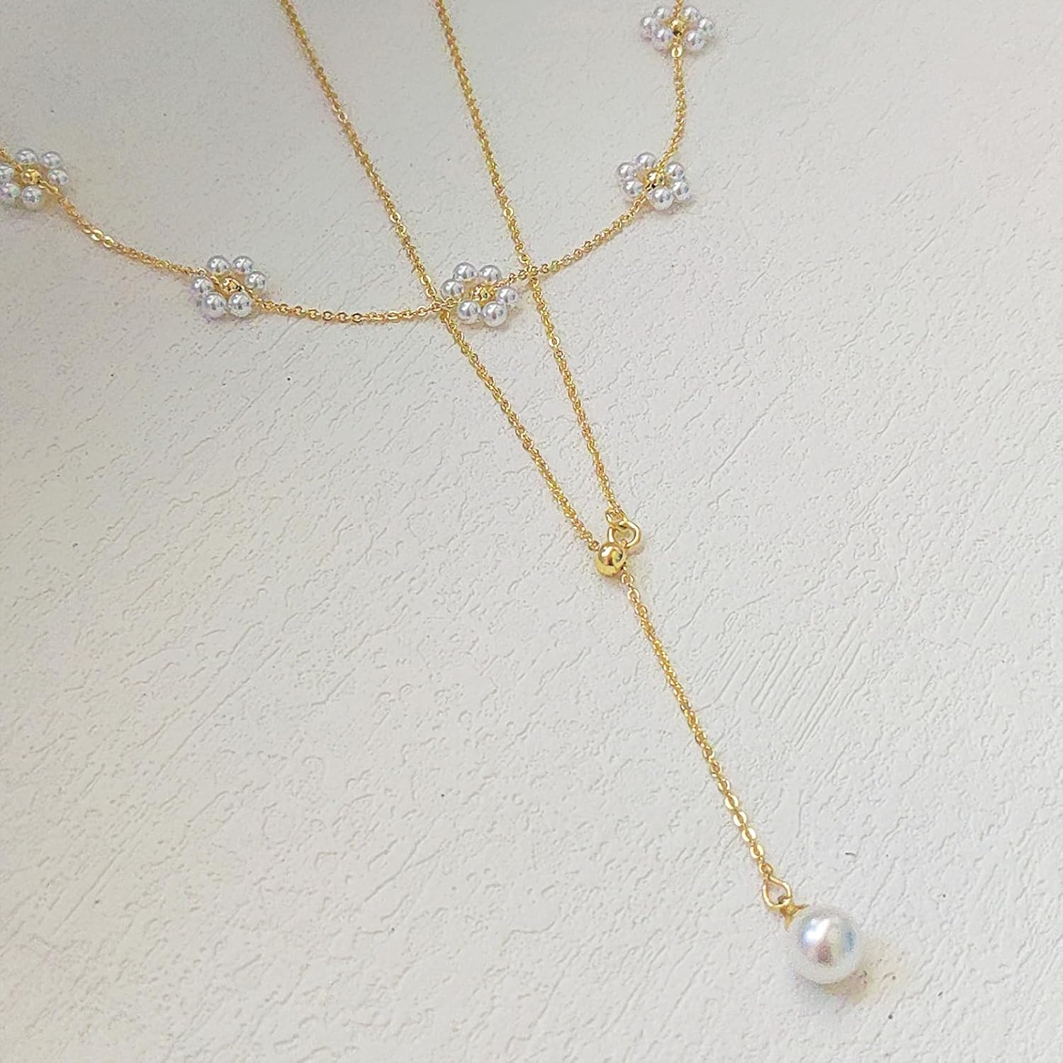 OGD Gold Pearl Necklaces Set for Women 14K Gold Plated Dainty Layered Pearl Cute Daisy Pearl Choker Gold Necklace Gifts for Women Gold Trendy Jewelry Gifts - Image 5