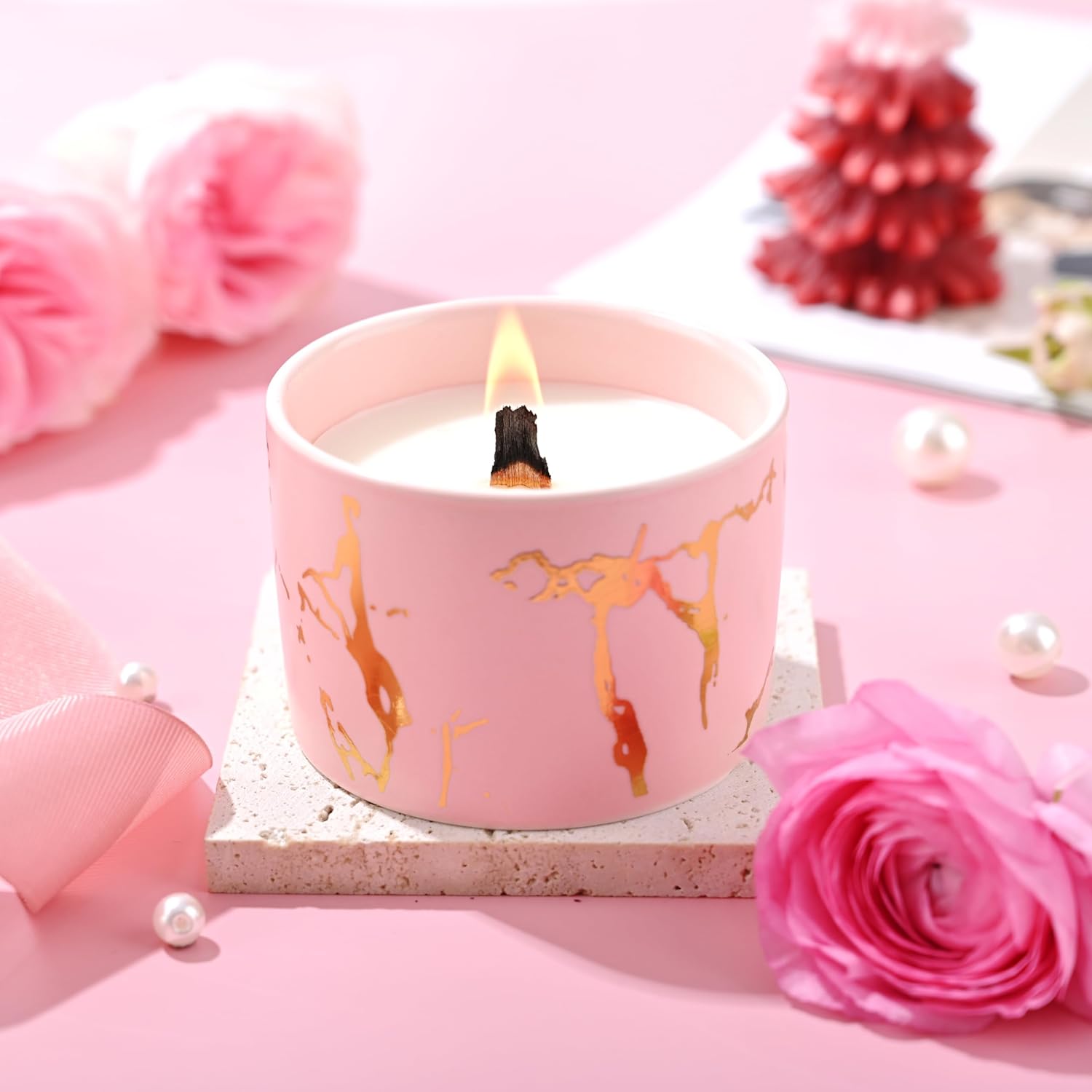 Birthday Gifts for Women Pink Relaxing Spa Gift Baskets Self Care Gift Get Well Soon Gifts Set, Mothers Day Gifts for Mom, w/ Luxury Blanket INSPEAUTY - Image 5