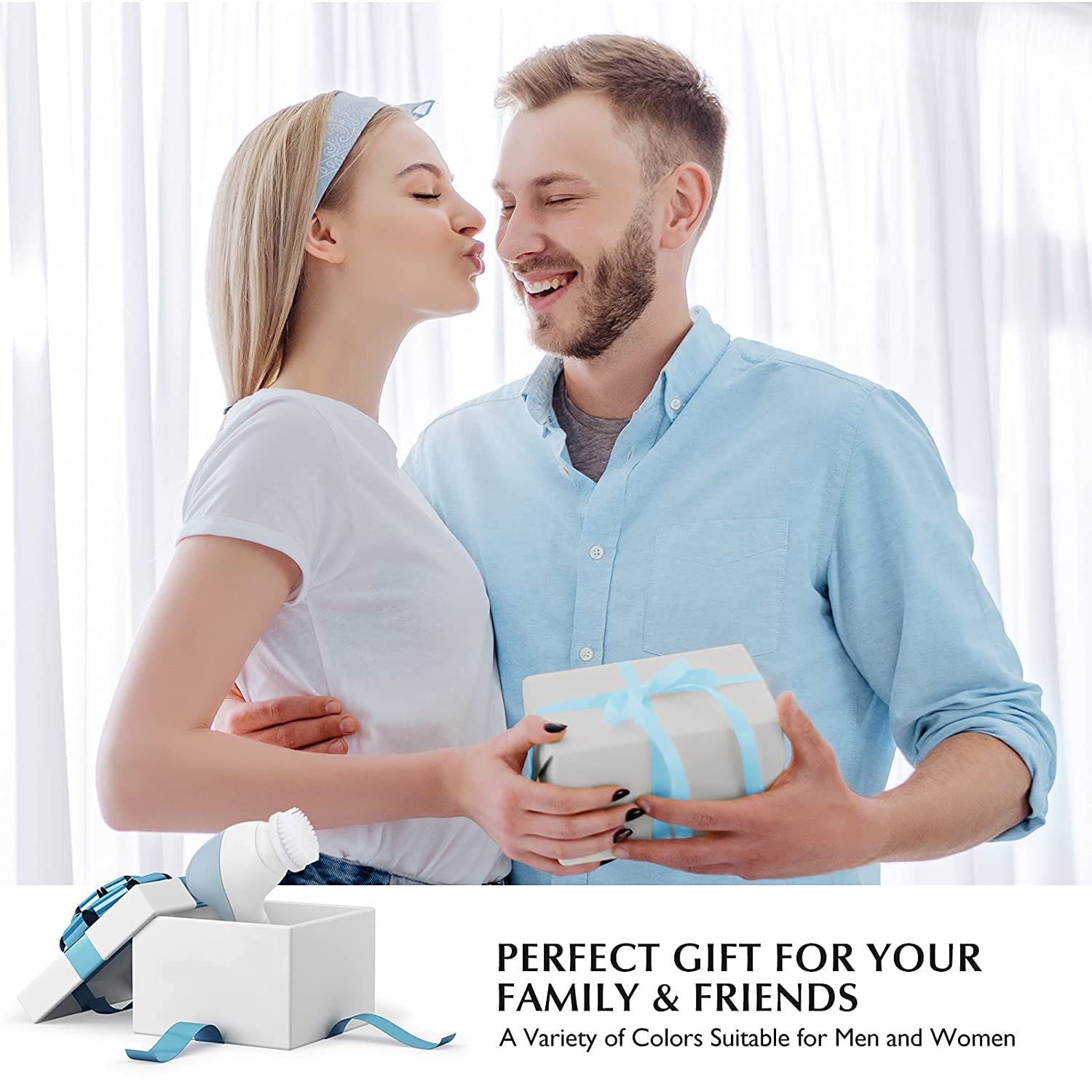 COSLUS Facial Cleansing Brush Silicone Face Scrubber: 2 in1 FBS-D Electric Exfoliating Massage Device Waterproof Deep Cleaning Exfoliation Rotating Spa Machine - Electronic Skin Care Wash Clean System - Image 9