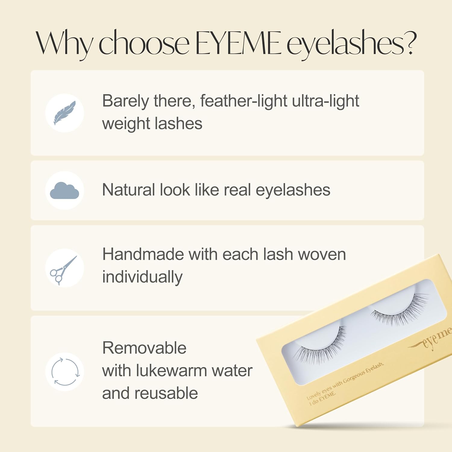 EYEME Eyelash NO.31 – 5 Pack Set, Flared & Voluminous False Eyelashes, Wispy Cat Eye Lashes for an Open-Eye Effect, Lightweight & Soft for All-Day Wear, K-Beauty - Image 2