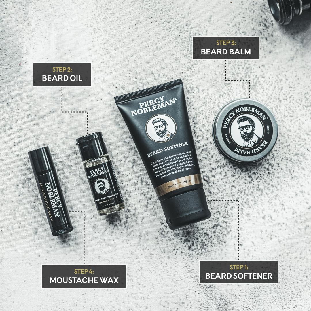 Beard Survival Kit, a Beard Grooming Kit containing a scented beard oil, beard balm, moustache wax, and a beard softener - Image 9