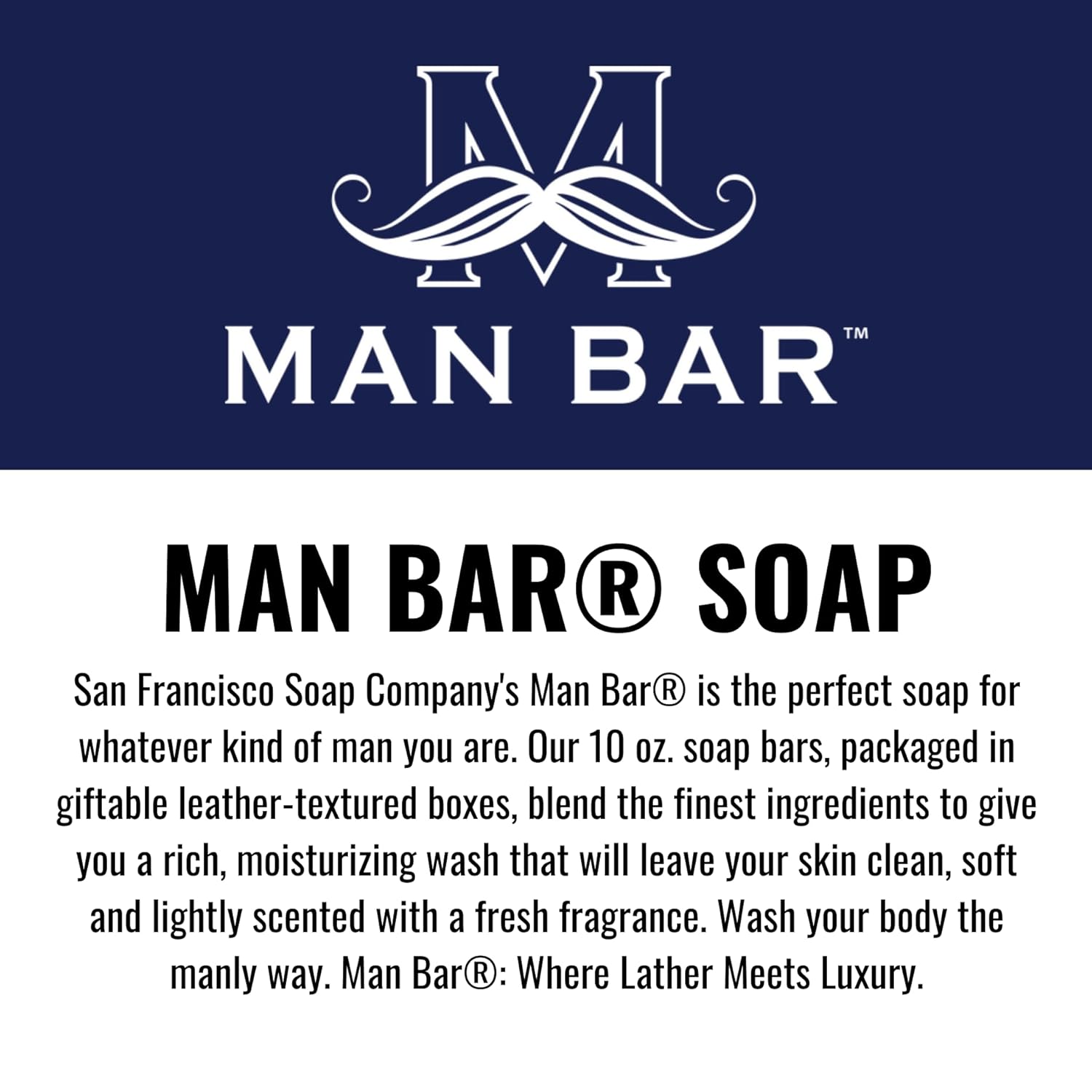 San Francisco Soap Co Man Bar 3-Piece Gift Set - No Harmful Chemicals - Good for All Skin Types - Made in the USA - Image 3