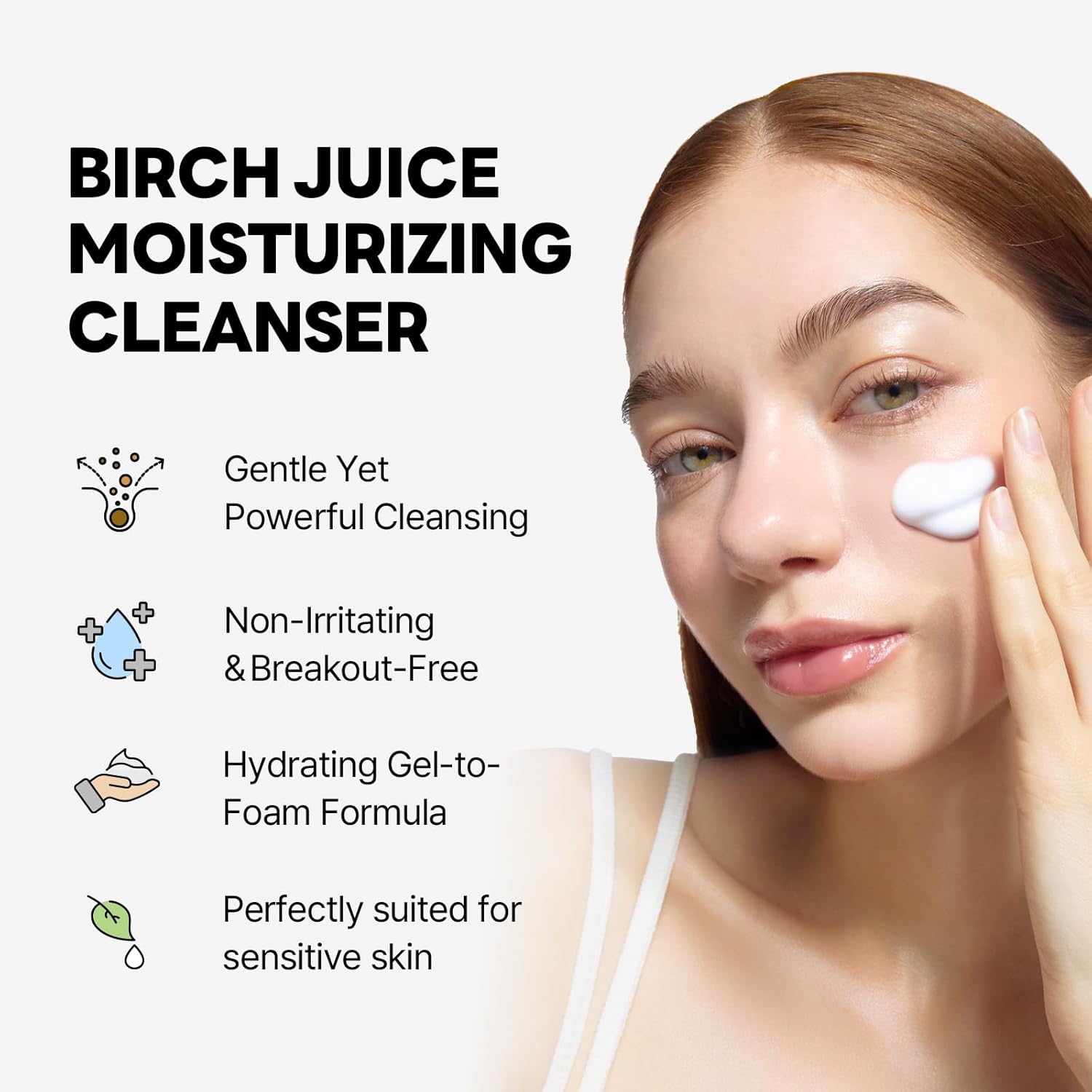 ROUND LAB Birch Juice Moisturizing Cleanser | Unclogs hidden sebum, Clears away dead skin cells., Soothing, Low pH, Gel Type Cleanser (5.07 fl.oz) - Image 3