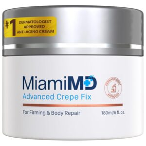 Miami MD Advanced Crepe Fix – Anti Aging Tightening & Firming Cream for Women – Facial and Neck Crepe Erase Cream – Crepey Skin Moisturizer for Softens and Nourishes the Skin for All Types – 6 fl oz