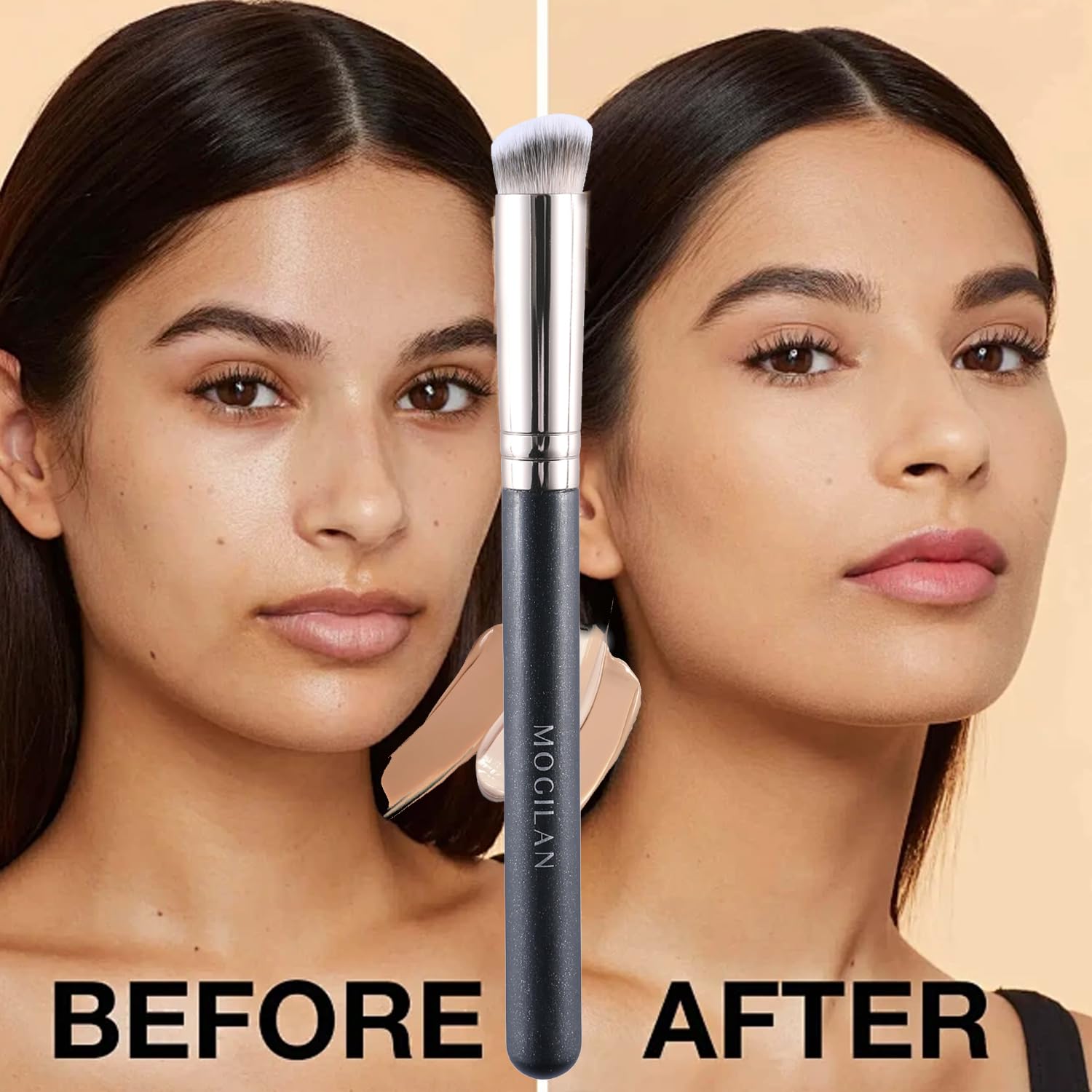 Concealer Brush Under Eye Nose Contour Brush for Concealing, Blending, Buffing with Powder, Liquid, Cream Cosmetics, Full Coverage Vegan Makeup Brushes - Image 5