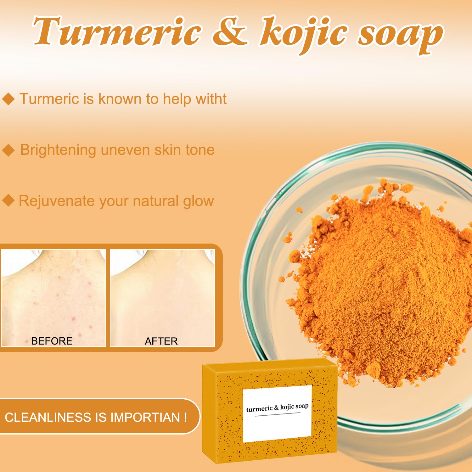 4Pcs Turmeric Wash and Care Three Piece Set,Turmeric Trio: Facial Wash,Cleansing Mousse & Soap for Skin Care,Turmeric Cleansing Exfoliating Pads,Turmeric Face Wash for Face & Body - Image 3