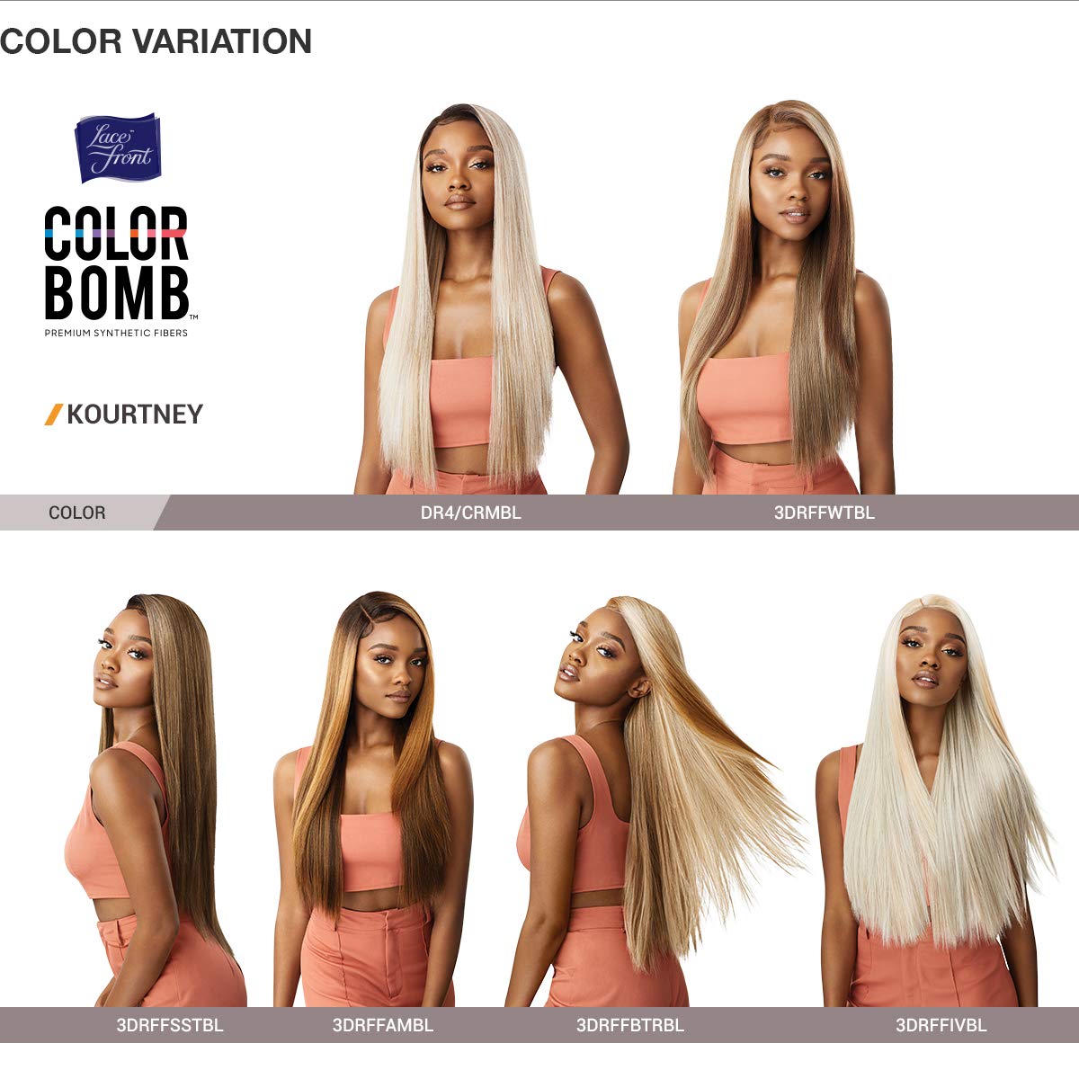 Outre LACEFRONT COLORBOMB Loose Straight Willow Tree Style Salon-Quality Colors Premium High Heat Resisitant Synthetic, Celebrity Baddies & Social Media Influencers Flaunting - KOURTNEY (1B) - Image 5