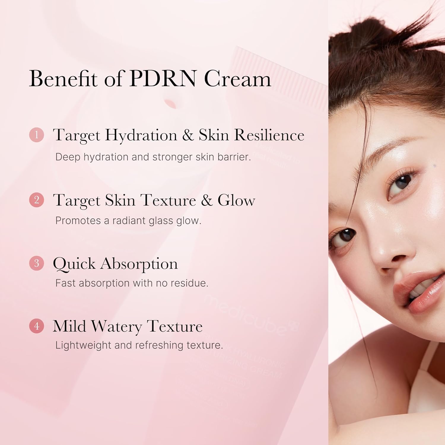 medicube Salmon DNA PDRN Pink Hyaluronic Moisturizing Cream | Blemish Relief & Hydrating Care | Restores Skin Elasticity & Glow | Korean Skincare, Even Skin Tone & Pore Care | 50ml / 1.69 fl.oz. - Image 4
