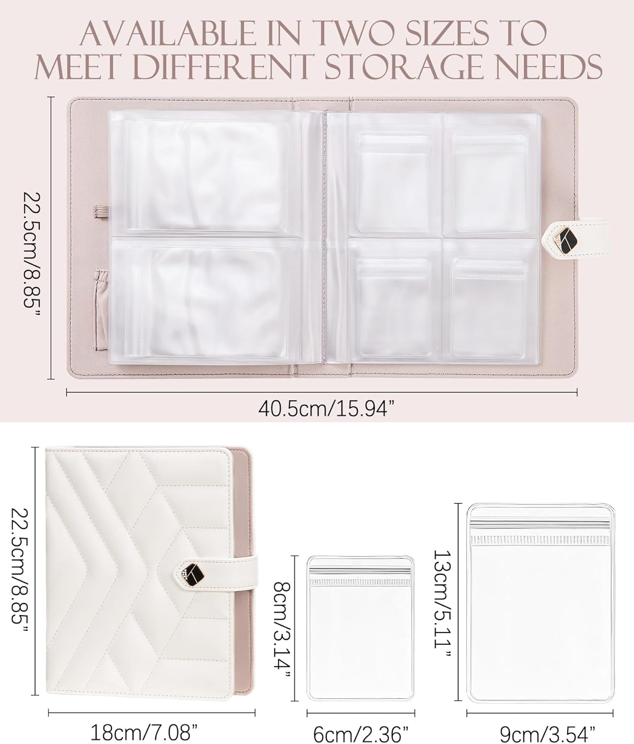 Homde Women Travel Jewelry Box: Traveling Organizer for Ring Necklace Bracelet - Storage Book with Plastic Pouches for Friend Sister Mother - Image 2