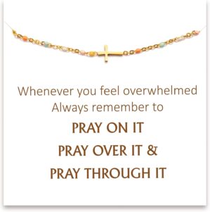 STORYJEWELLERY Cross Bracelet for Women, Religious & Christian Gifts for Women, Confirmation and Baptism Gifts, Encouragement Presents for Sister Daughter and Friend, Christian Jewelry