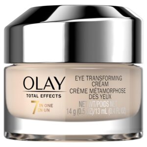 Olay Eye Cream, Total Effects Anti-Aging Treatment, 7-in-1 Hydrating, Evens Tone, Brightens, Smooths Line Lines, Minimizes Look of Pores, Firms, Reduces Dark Spots – Fast Absorbing, 0.5 Oz