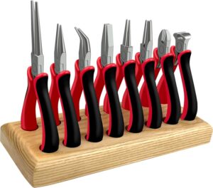 C&T 8-piece Jewellery Pliers, Jewellery Tools, Jewellery Pliers Set with Wood Pallet, suitable for wire wrapping, beading, jewellery making and DIY crafts