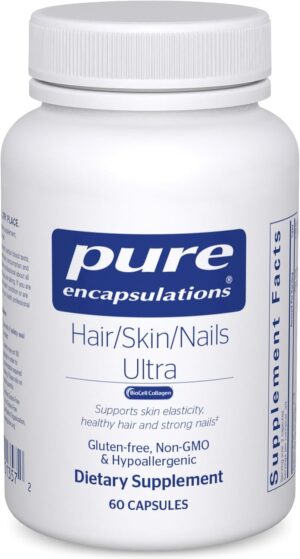 Pure Encapsulations Hair/Skin/Nails Ultra Advanced Beauty Supplement – Biotin & Collagen Supplement for Healthy Hair, Strong Nails & Youthful Skin Support* – 60 Capsules